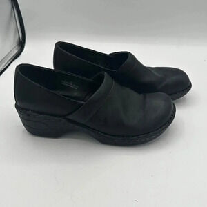 BORN B.O.C. BLACK LEATHER CLOGS, WOMEN'S SIZE 9